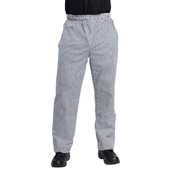 Whites Unisex Vegas Chefs Trousers Black and White Check M