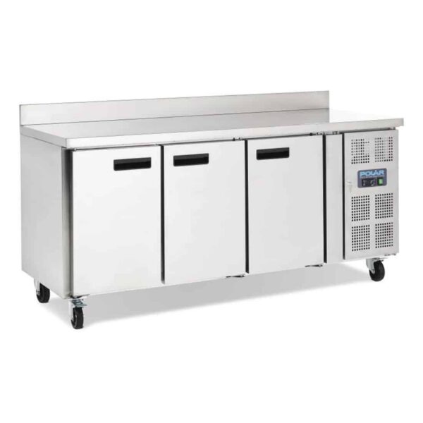 Polar Counter 3 Door  Fridge with Upstand 417 Ltr