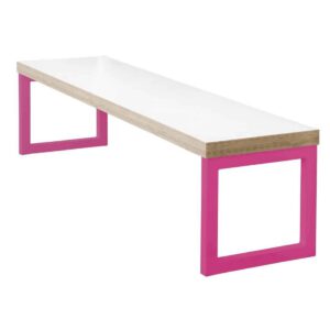 Bolero Dining Bench White with Pink Frame 5ft