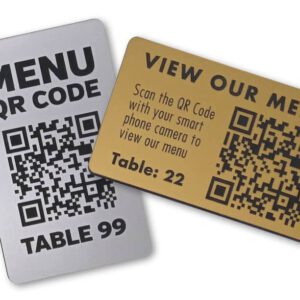 QR Code Table Number 100 x 60mm