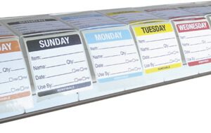 Food Rotation Food Labels - Full Set and Dispenser