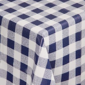 PVC Chequered Tablecloth Blue 54in