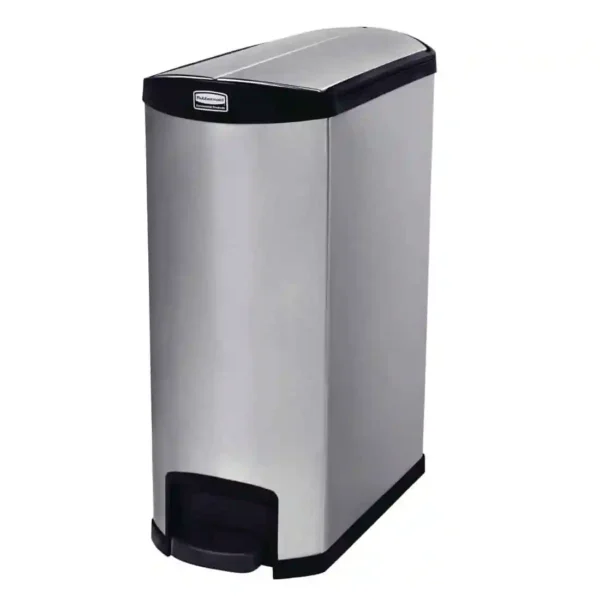 Rubbermaid Slim Jim End Step on Stainless Steel 90L