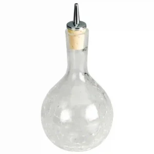 Bitters Dash Bottle Round Crackle Glass 330ml