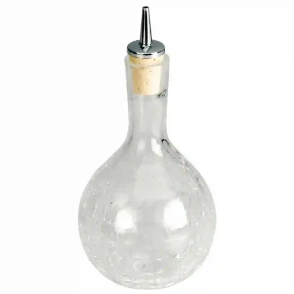 Bitters Dash Bottle Round Crackle Glass 330ml