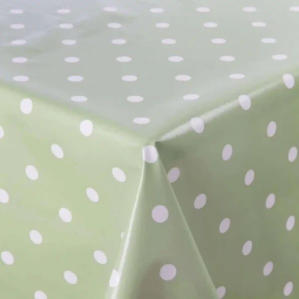 PVC Green Polka Dot Table Cloth 55in