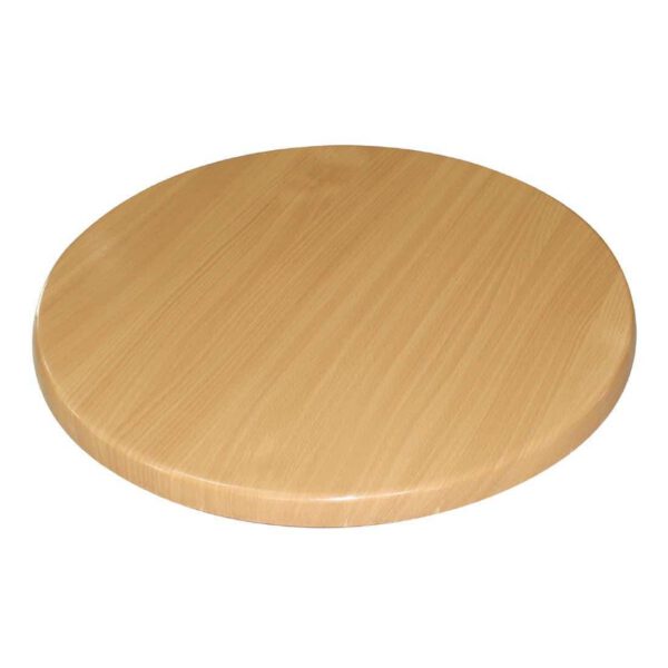 Bolero Pre-drilled Round Table Top Beech Effect 800mm