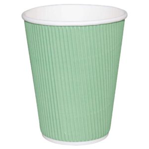 Fiesta Ripple Wall Takeaway Coffee Cups Turquoise 225ml / 8oz x 25