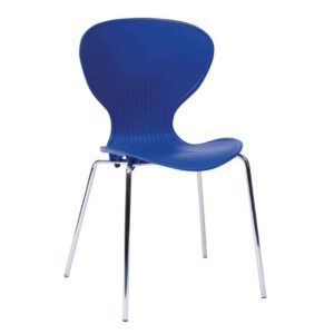 Bolero Blue Stacking Plastic Side Chairs (Pack of 4)