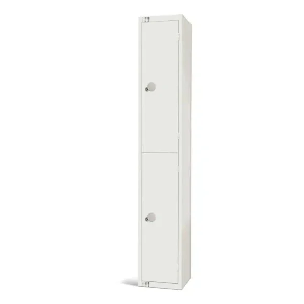 Elite Double Door Camlock Locker White