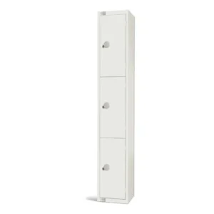 Elite Three Door Coin Return Locker White