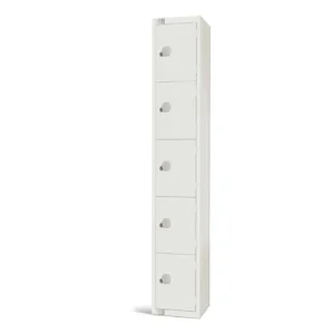 Elite Five Door Camlock Locker White