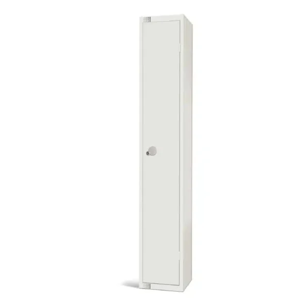 Elite Single Door Padlock Locker White
