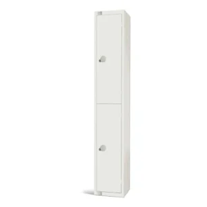 Elite Double Door Coin Return Locker White