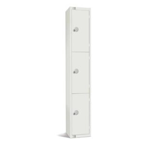 Elite Three Door Padlock Locker White