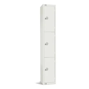 Elite Three Door Padlock Locker White