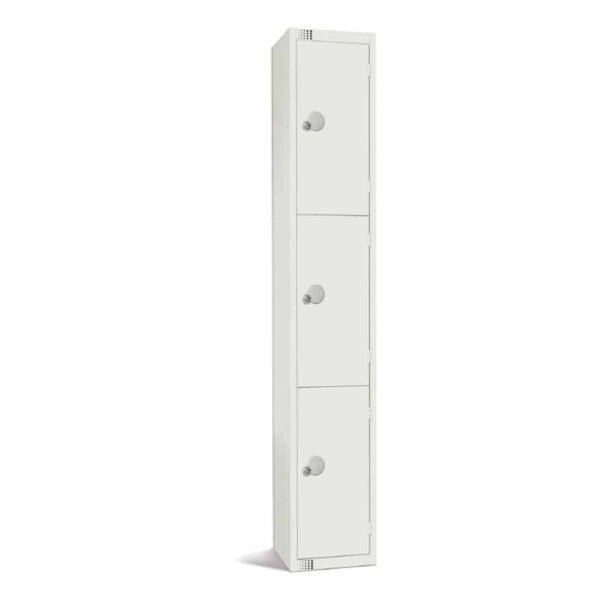 Elite Three Door Padlock Locker White