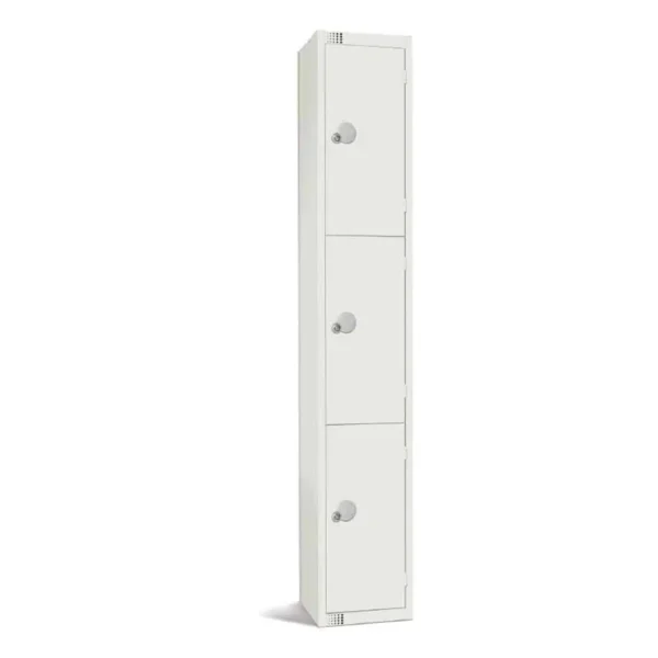 Elite Three Door Padlock Locker White