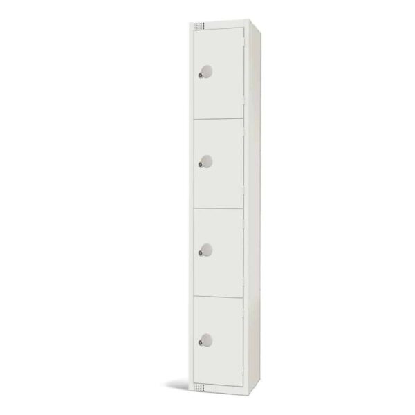 Elite Four Door Coin Return Locker White