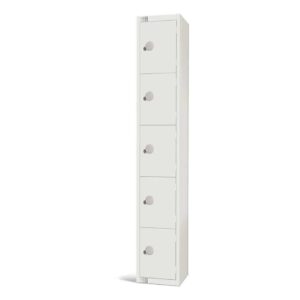 Elite Five Door Camlock Locker White