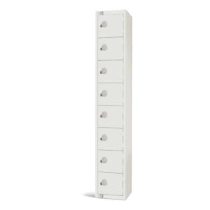 Elite Eight Door Coin Return Locker White