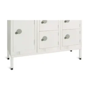 Elite White Locker Stand for Three 300mm Lockers