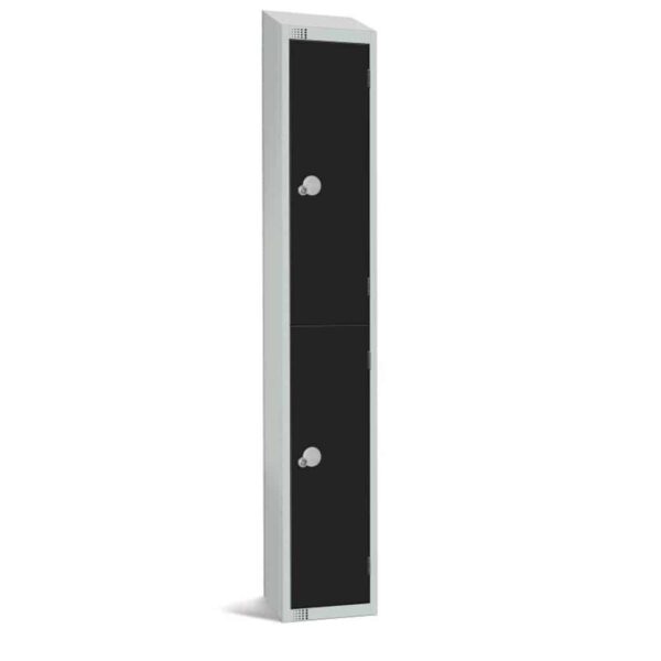 Elite Double Door Electronic Combination Locker with sloping top Black