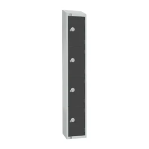 Elite Four Door Coin Return Locker with Sloping Top Graphite Grey