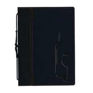 Securit Contemporary Wine List Cover Black A4