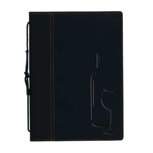 Securit Contemporary Wine List Cover Black A4