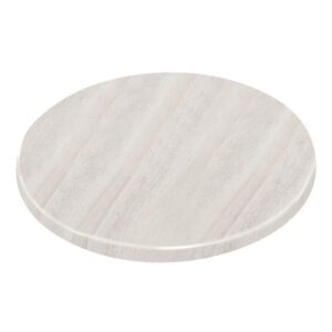 Bolero Pre-drilled Round Table Top Whitewash 600mm