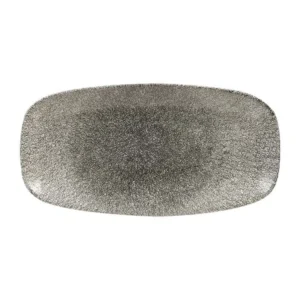 Churchill Studio Prints Raku Rectangular Plates Quartz Black 355mm