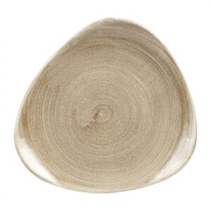 Churchill Stonecast Patina Antique Triangle Plates Taupe 190mm