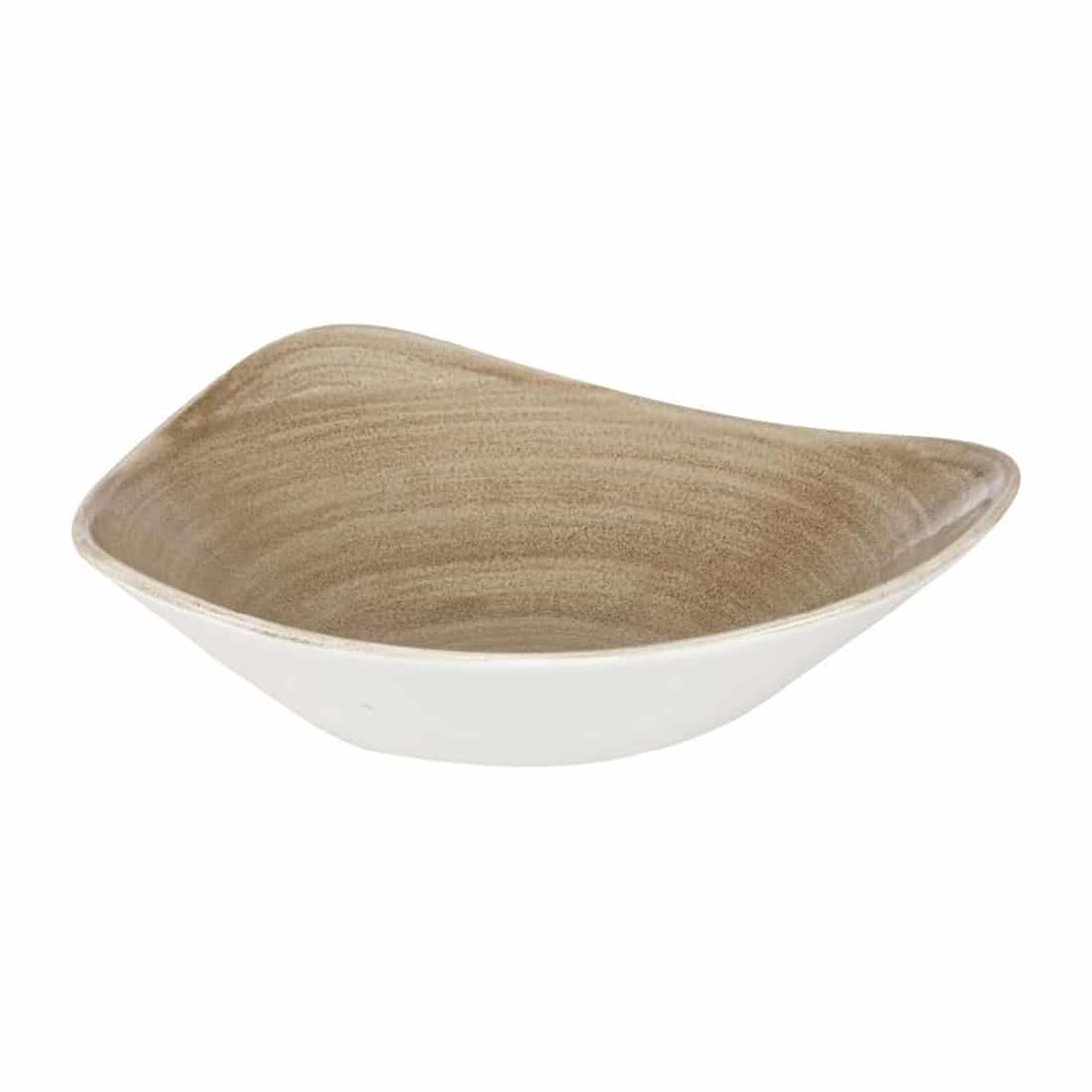 Churchill Stonecast Patina Antique Triangle Bowls Taupe 235mm