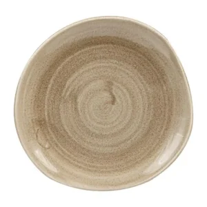 Churchill Stonecast Patina Antique Organic Round Plates Taupe 186mm