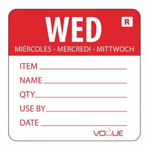Vogue Removable Day of the Week Label Wednesday