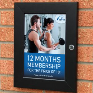 Black Wall Mounted Outdoor Menu Display Case