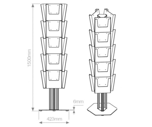 Triple Sided Brochure Stand