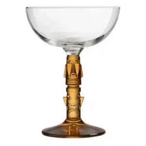 Onis Tiki Coupe Amber Stem Glasses