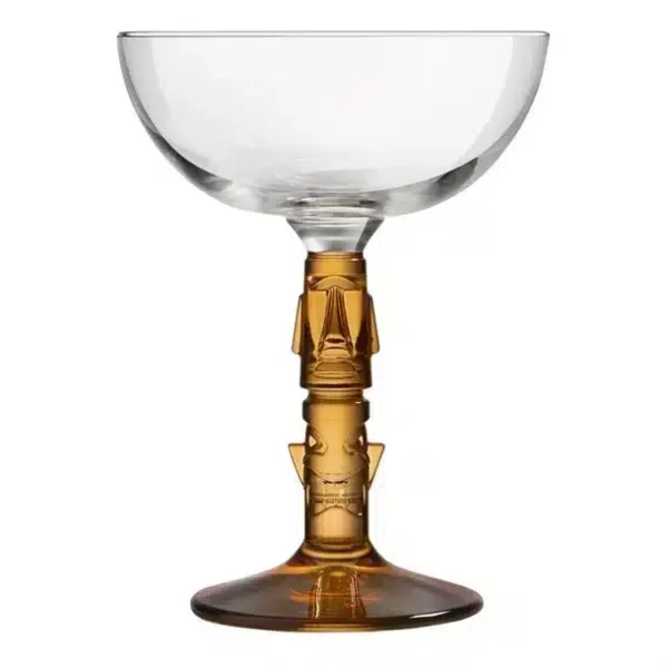 Onis Tiki Coupe Amber Stem Glasses