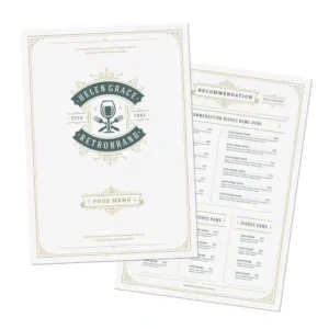 Printed Menu - Smart Hospitality Supplies