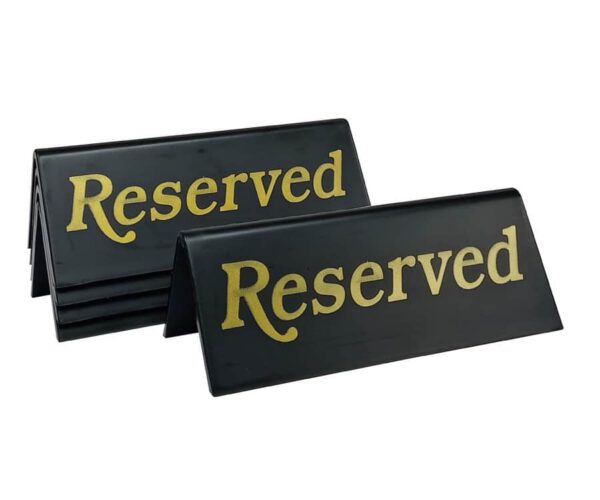 Black Table Signs Range - Reserved - Smart Hospitality Supplies