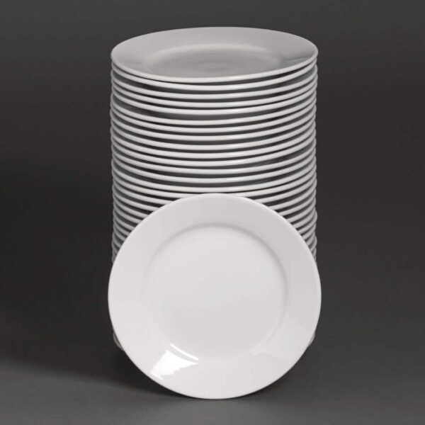 Bulk Buy Pack of 36 Athena Hotelware Wide Rimmed Plates 254mm