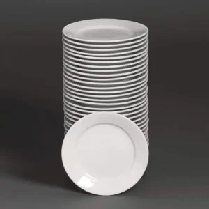 Bulk Buy Pack of 36 Athena Hotelware Wide Rimmed Plates 165mm