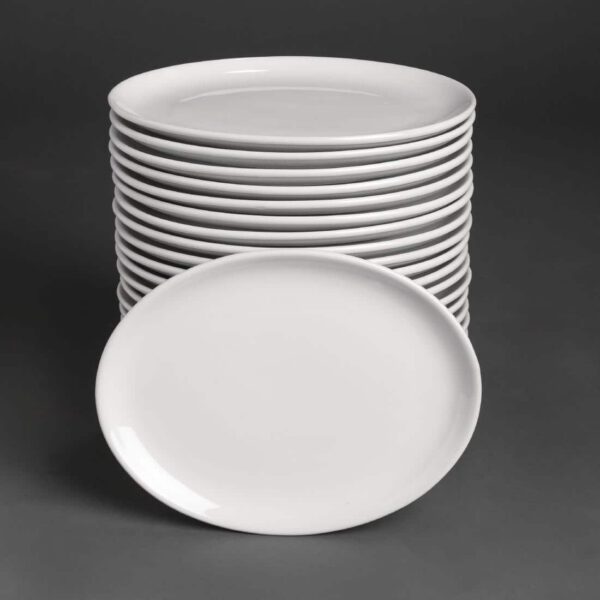 Bulk Buy Pack of 24 Athena Hotelware Oval Coupe Plates 254 x 197mm (CC211)