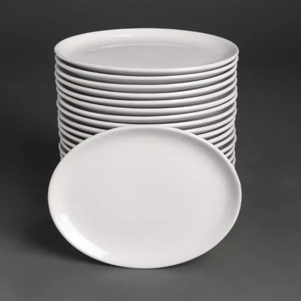 Bulk Buy Pack of 24 Athena Hotelware Oval Coupe Plates 254 x 197mm (CC211)