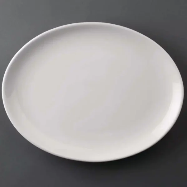 Bulk Buy Pack of 24 Athena Hotelware Oval Coupe Plates 305 x 241mm (CC212)
