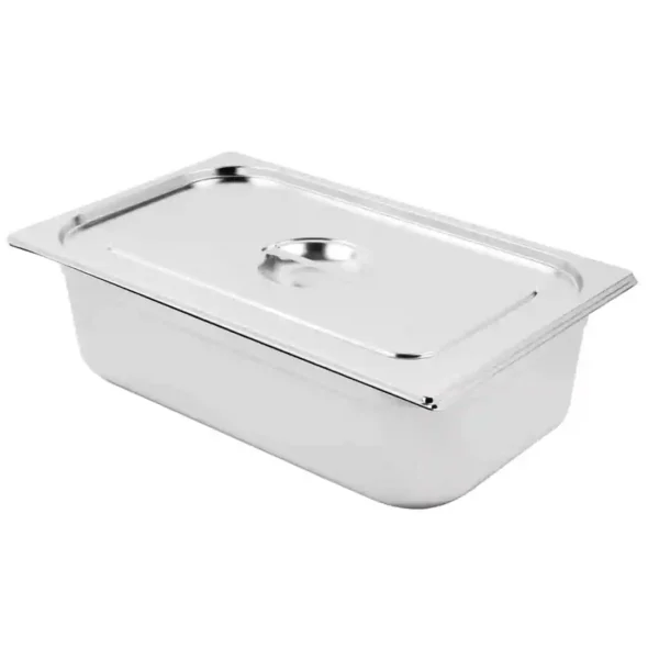 Vogue Stainless Steel 1/1 Gastronorm Pan with Lid
