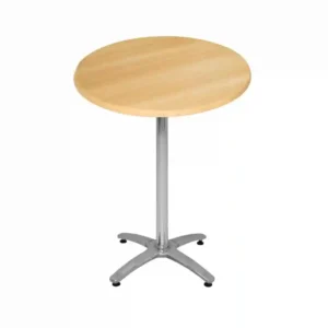 Special Offer Bolero Round 600mm Beech Bar Table with Aluminium Base Combo