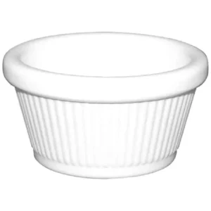 Kristallon Melamine Fluted Ramekins White 89mm